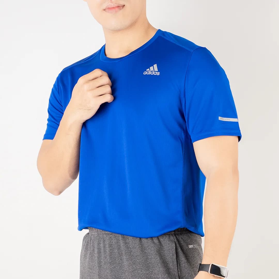 Kaos olahraga running Adidas side logo 1