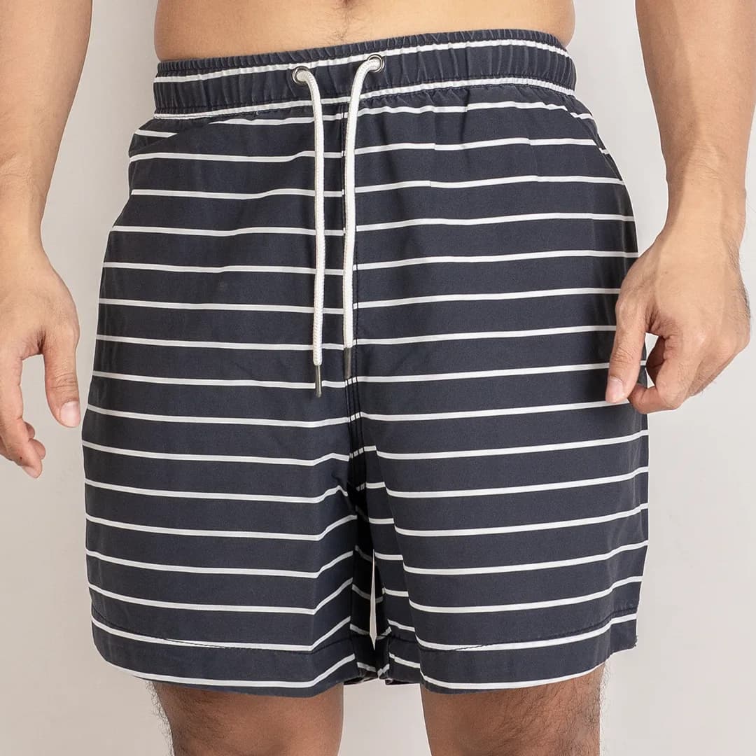 Celana renang boardshorts Abercrombie and fitch black striped