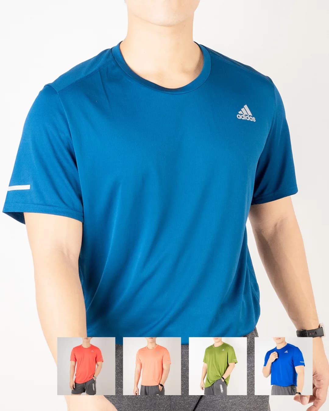 Kaos olahraga running Adidas side logo