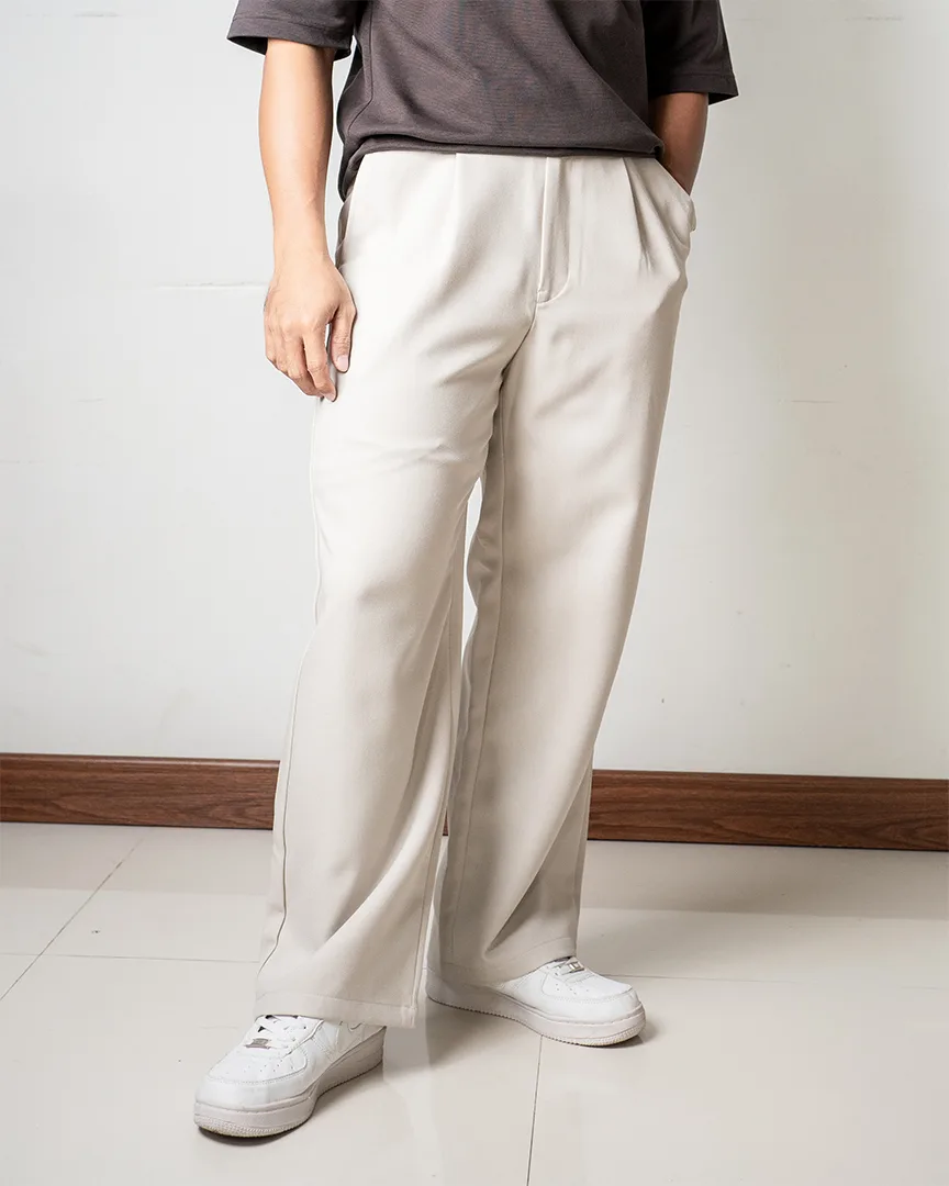 Celana panjang baggy GU Cream
