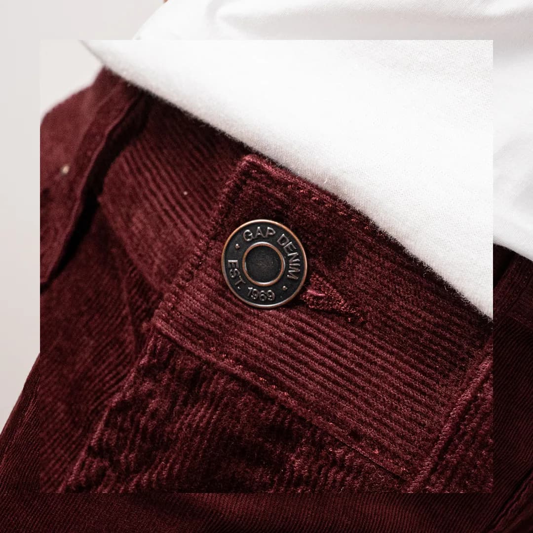 Celana panjang corduroy GAP skinny fit maroon 5