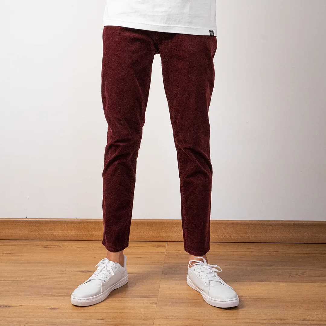 Celana panjang corduroy GAP skinny fit maroon