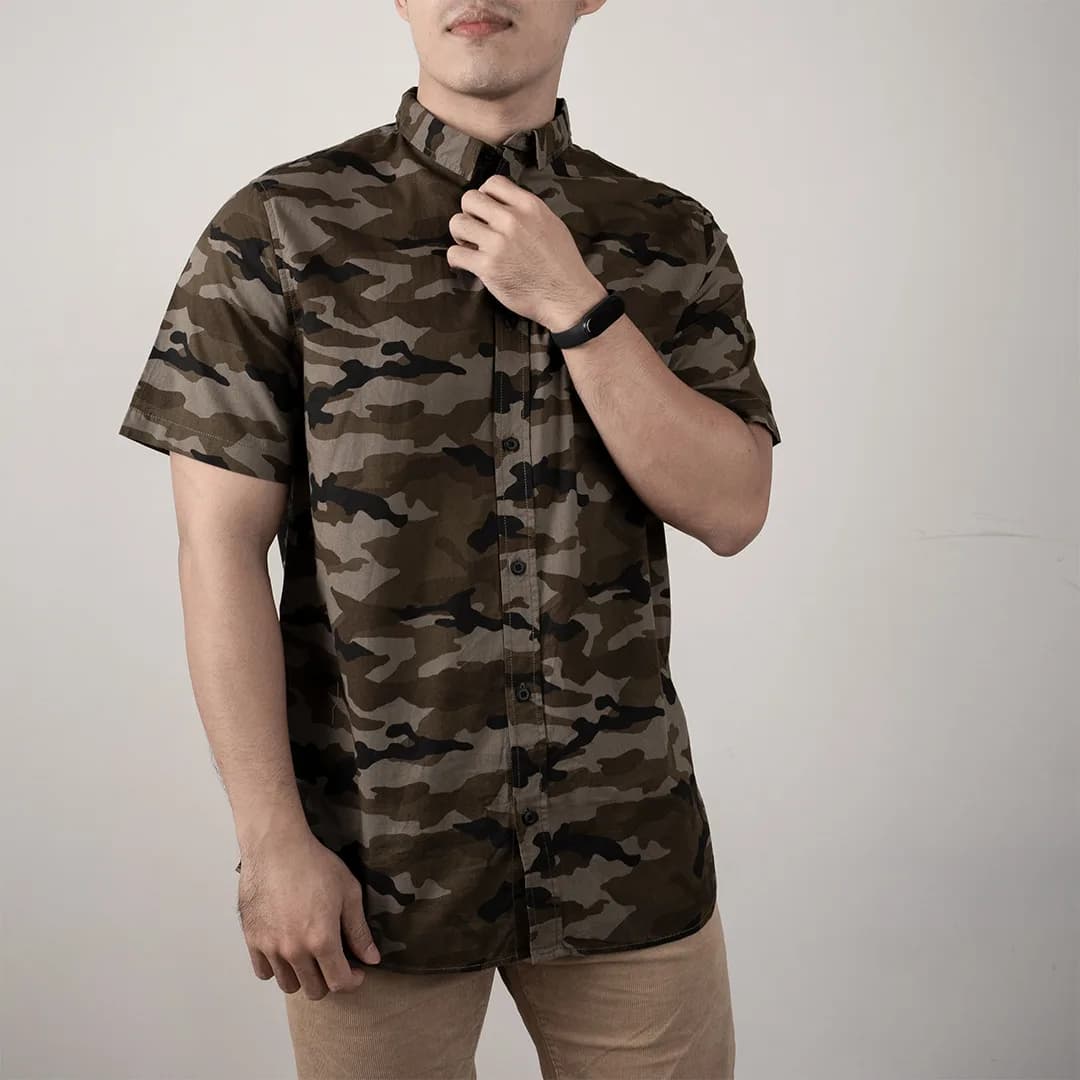 Kemeja lengan pendek HM tactical camo 2