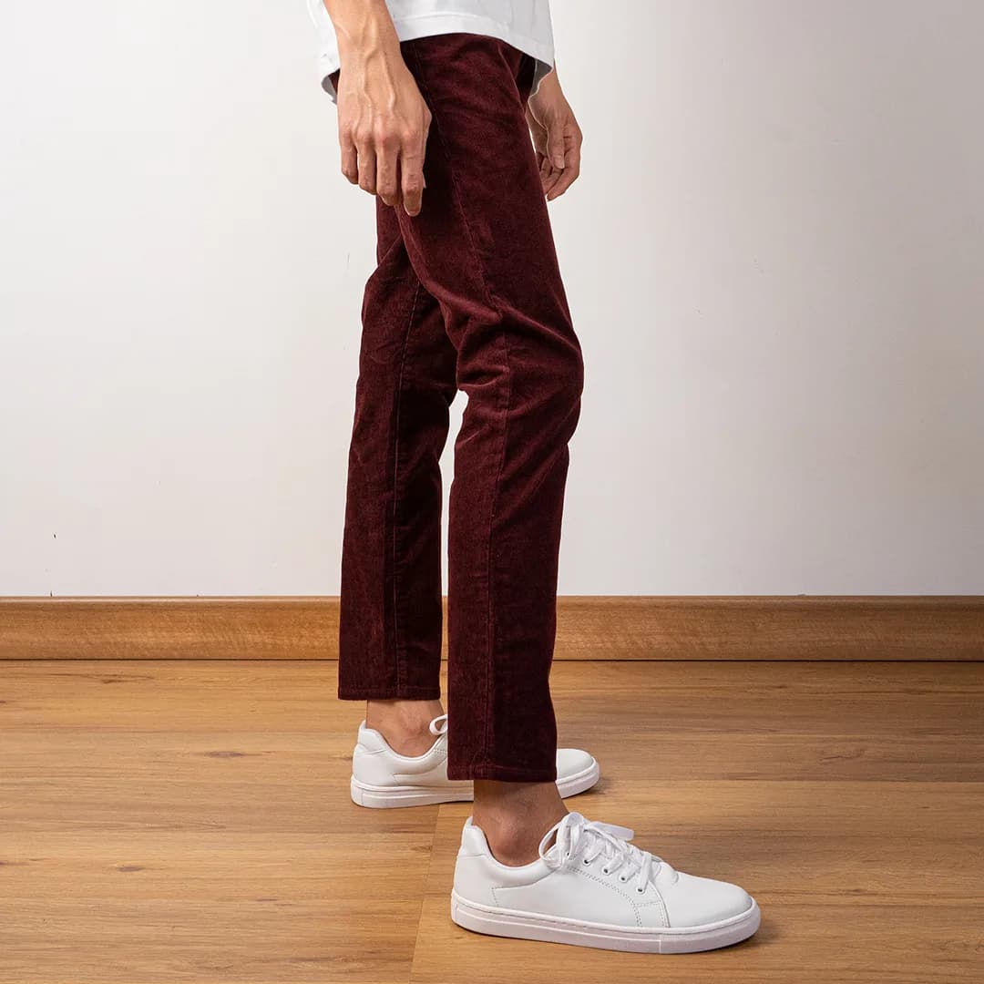 Celana panjang corduroy GAP skinny fit maroon 2