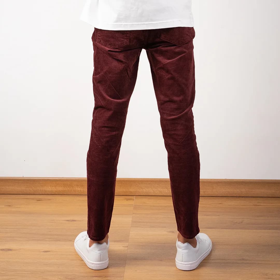 Celana panjang corduroy GAP skinny fit maroon 3