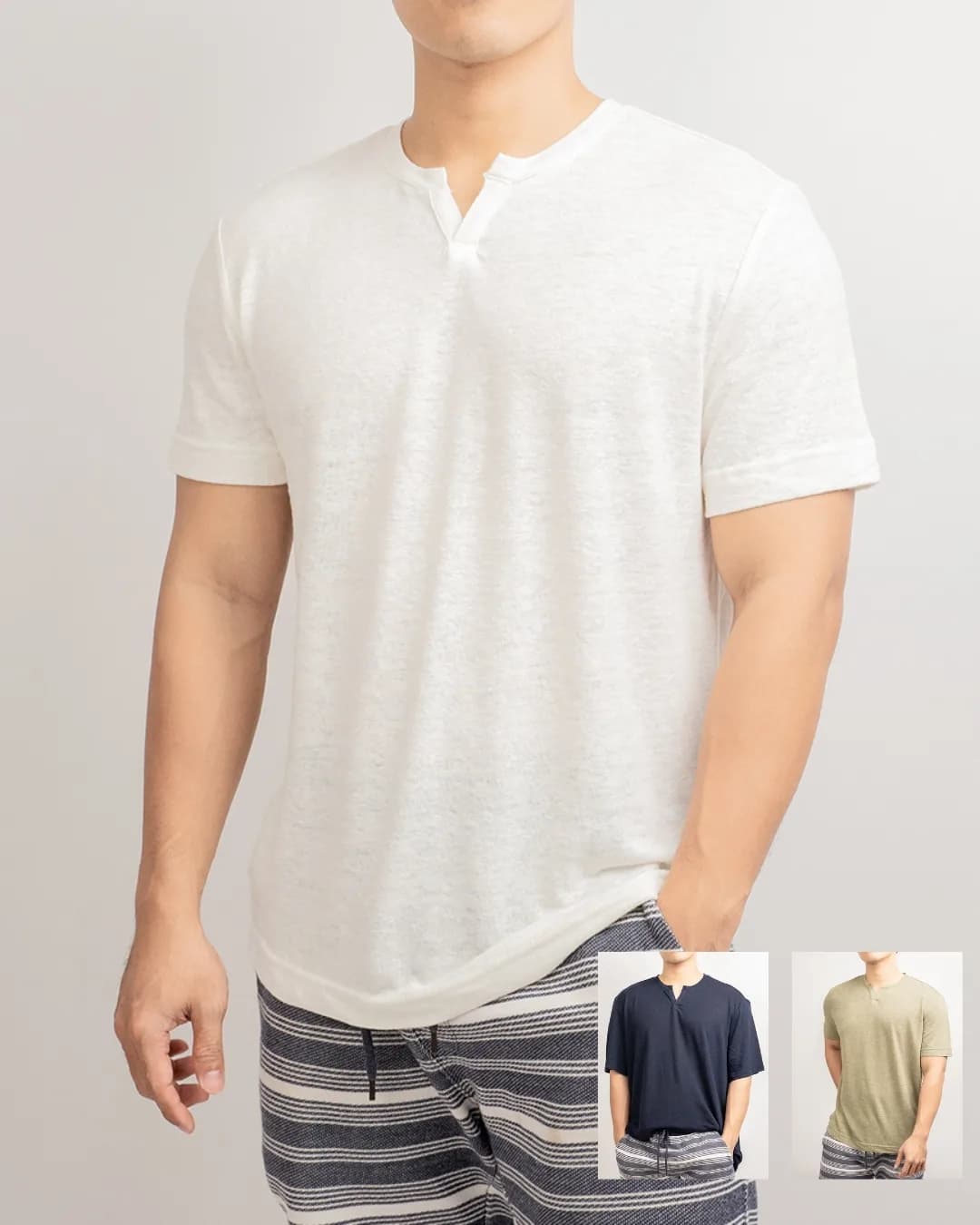 Kaos linen Banana republic notch neck
