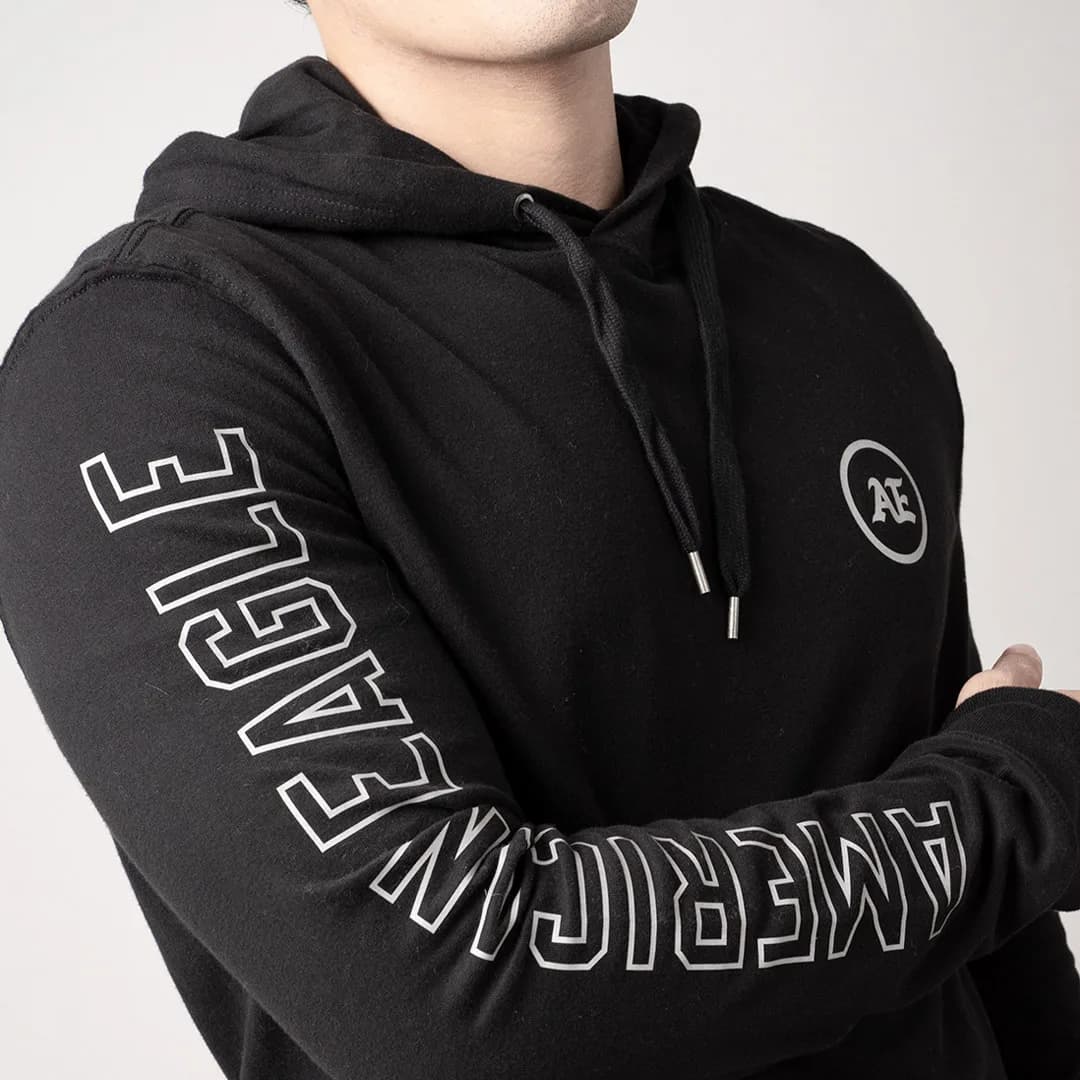 Hoodie American eagle circle black 2
